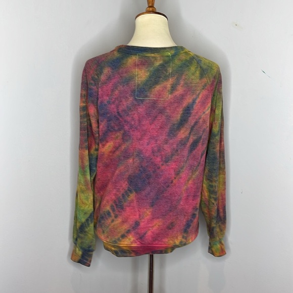 NWOT Aviator Nation HAND DYED CREW SWEATSHIRT - TIE DYE MULTI XS - Picture 5 of 11